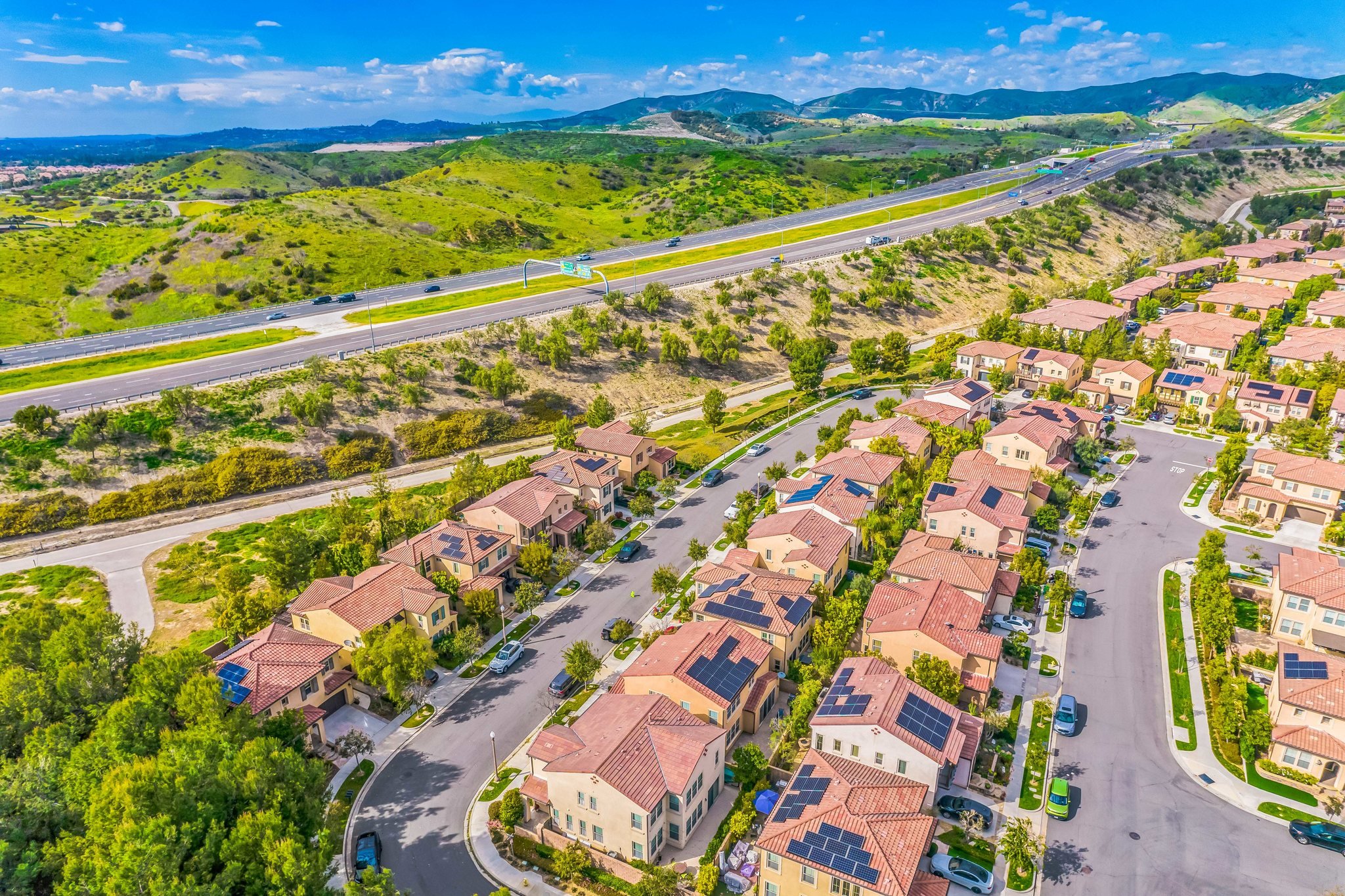 aerial view of residential neighborhood