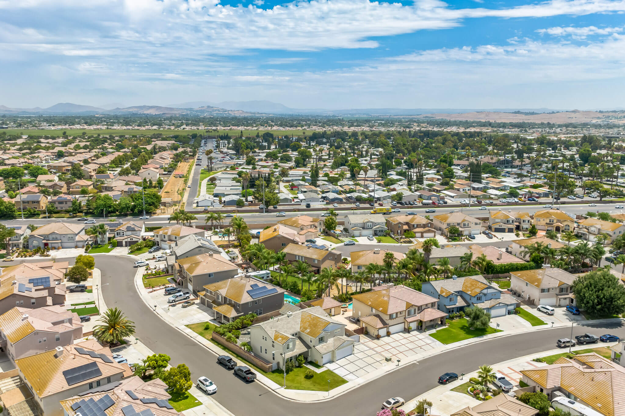 drone photography of Corona, CA