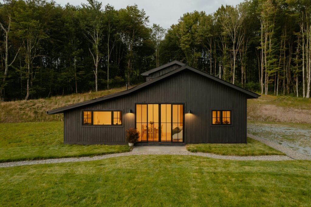 black house at twilight