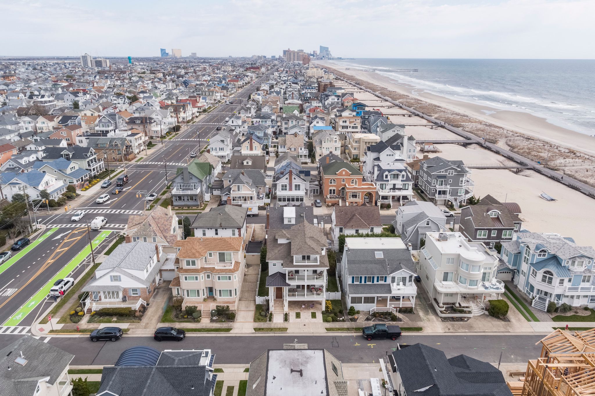 aerial view of beachfront property