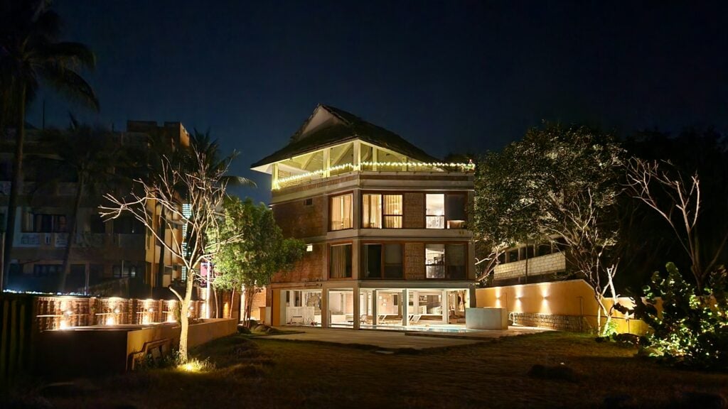 house at night